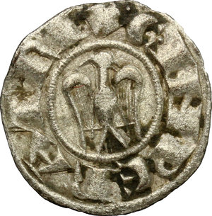 obverse: Messina.  Enrico VI con la moglie Costanza D Altavilla (1194-1197). Denaro