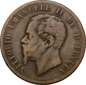 obverse: Vittorio Emanuele II  (1861-1878).. 10 centesimi 1862