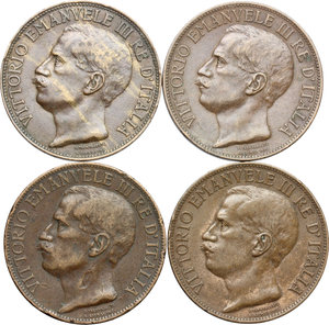 obverse: Vittorio Emanuele III (1900-1943). Lotto di 3 monete da 10 centesimi 1911