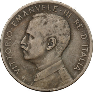 obverse: Vittorio Emanuele III (1900-1943). 5 centesimi 1908