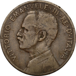 obverse: Vittorio Emanuele III (1900-1943). 5 centesimi 1913