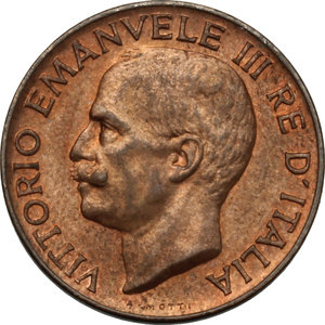 obverse: Vittorio Emanuele III (1900-1943). 5 centesimi 1933