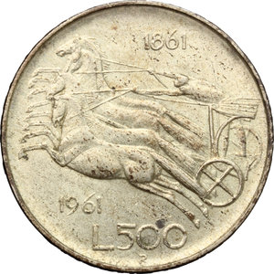 reverse: 500 lire 1961