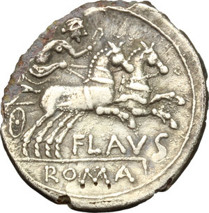 reverse: Decimius Flavus.. Denario, ca. 150 a.C