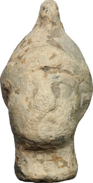 obverse: Peso in piombo a forma di testa elmata, epoca romana
