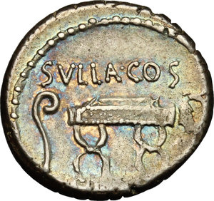 reverse: Q. Pompeius Rufus. Denario, 54 a.C