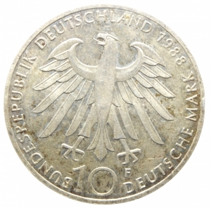 reverse: Estere.Germania.1988.10 Marchi .Ag.Peso15,40 gr.SPL.>>>