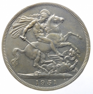 reverse: Estere.Gran Bretagna. Giorgio VI (1910-1936). Corona 1951. Peso 28,15 gr.BB+\SPL.^^^
