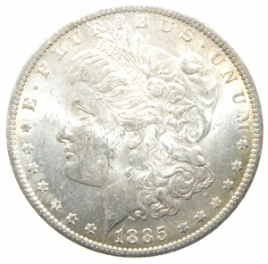 obverse: Monete Estere. USA. Dollaro Morgan 1885. Peso gr. 26,80. Ag. qFDC.>>>