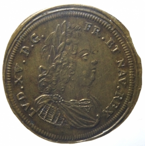 obverse: Medaglie.Francia Luigi XV.Gettone.Luigi XV Re dei francesi e della Navarra.SPL.^^^