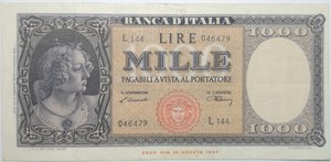 10 Banconote  Lire Italiane Riproduzione Ornata di Perle,Raffaello,Volta 