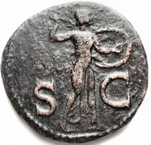 reverse: Impero Romano - Claudio I (41-54). AE Asse (27,8 mm. 9,48 g) d/ TI CLAVDIVS CAESAR AVG P M TR P IMP Testa a sn. r/ S - C, Minerva a ds. RIC 100. BB