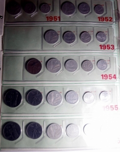 reverse: Repubblica Italiana.Collezione dal 1948 al 1972 comprese le serie 1968\69\70\71\72, 102 monete e 5 serie.