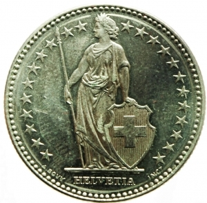 obverse: Monete Estere.Svizzera.2 Franchi 1988.SPL