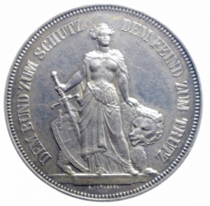 obverse: Monete e Medaglie Estere. Svizzera-Berna. 5 franchi 1885 Tiri Federali. KM S17. AG. SPL.***