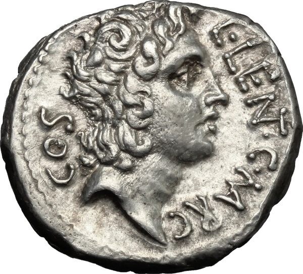 L. Cornelius Lentulus and C. Claudius Marcellus.. AR Denarius, 49 BC ...