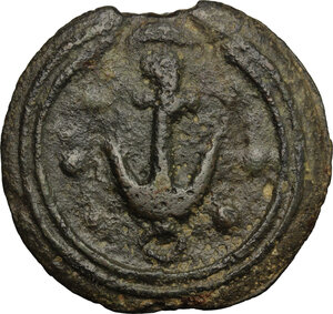 reverse: Etruria, uncertain mint.  Wheel/Anchor series.. AE Cast Semis, 3rd century BC