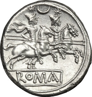 reverse: Crescent (first) series.. AR Denarius, 207 BC