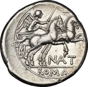 reverse: Pinarius Natta.. AR Denarius, 155 BC