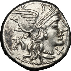 obverse: M. Junius Silanus.. AR Denarius, 145 BC