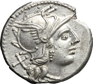 obverse: C. Valerius C.f. Flaccus.. AR Denarius, 140 BC