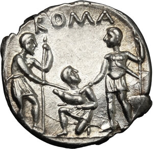 reverse: Ti. Veturius.. AR Denarius, 137 BC