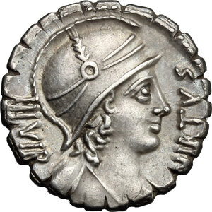 obverse: Mn. Aquillius Mn. f. Mn. n.. AR Denarius serratus, 71 BC