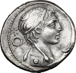 obverse: M. Piso M.f. Frugi. AR Denarius, 61 BC