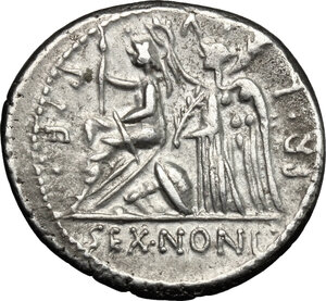 reverse: M. Nonius Sufenas.. AR Denarius, 59 BC