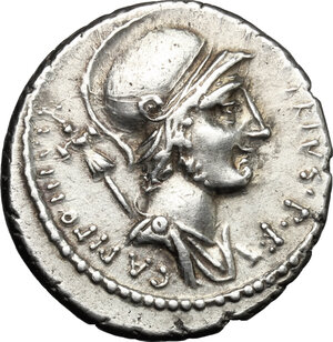 obverse: P. Fonteius P.f. Capito. . AR Denarius, 55 BC