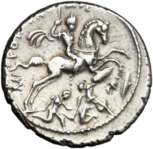 reverse: P. Fonteius P.f. Capito. . AR Denarius, 55 BC