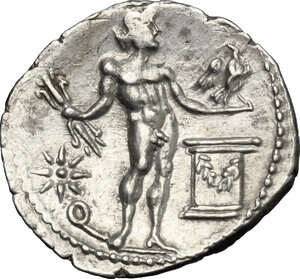reverse: L. Cornelius Lentulus and C. Claudius Marcellus.. AR Denarius, 49 BC, Apollonia and Asia
