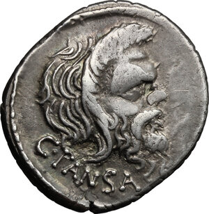 obverse: C. Pansa and Albinus Bruti f.. AR Denarius, 48 BC