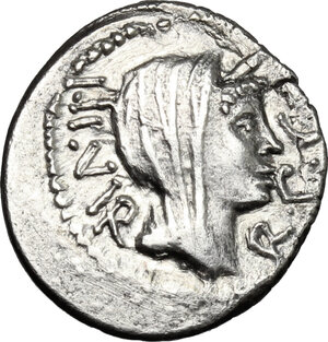 obverse: Mark Antony. AR Quinarius, 39 BC