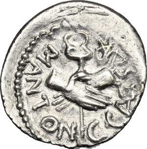 reverse: Mark Antony. AR Quinarius, 39 BC