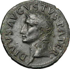 obverse: Augustus (27 BC - 14 AD).. AE As, struck under Tiberius, c. 22-30 AD