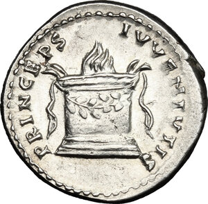 reverse: Domitian as Caesar (69-81).. AR Denarius, 80 AD