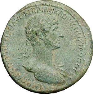 obverse: Hadrian (117-138).. AE Sestertius, Rome mint, 117 AD