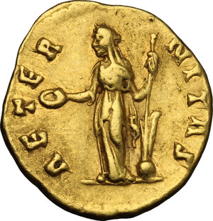 reverse: Faustina I, wife of Antoninus Pius (died 141 AD).. AV Aureus, after 141 AD