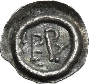 obverse: Lombardic Italy. Perctarit (661-662, 671-688).. AR Unit (Half Siliqua?) Pavia mint