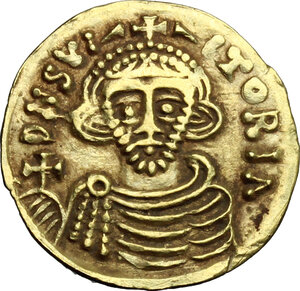 obverse: The Lombards at Beneventum. Arichis II, as Princeps (774-787).. AV Tremissis