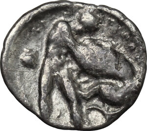 reverse: Southern Apulia, Tarentum. AR Diobol, c. 380-325