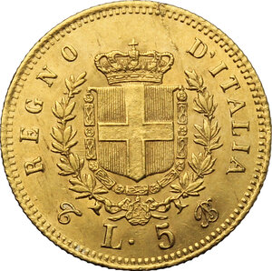 reverse: Vittorio Emanuele II  (1861-1878). 5 lire 1863