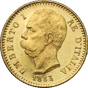 obverse: Umberto I (1878-1900). 20 lire 1883