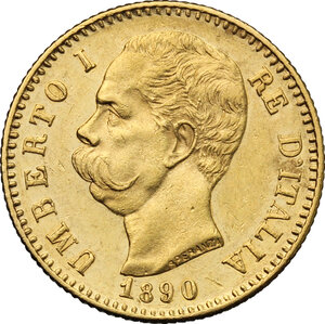 obverse: Umberto I (1878-1900). 20 lire 1890