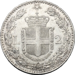 reverse: Umberto I (1878-1900).. 21 lire 1882 Roma