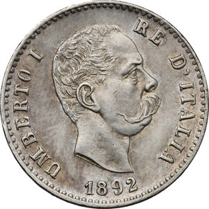 obverse: Umberto I (1878-1900). 50 centesimi 1892