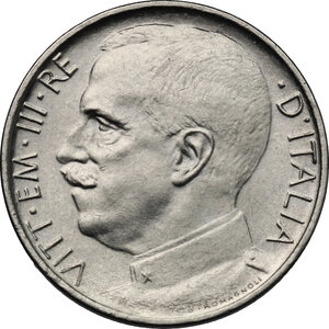 obverse: Vittorio Emanuele III (1900-1943). 50 centesimi 1926, contorno liscio