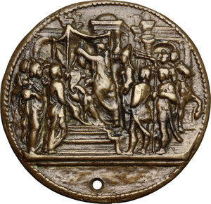 reverse: Adriano VI (1522-1523), Adriaan Florenszoon Boeyens.. Medaglia di restituzione fusa, fine XVI sec