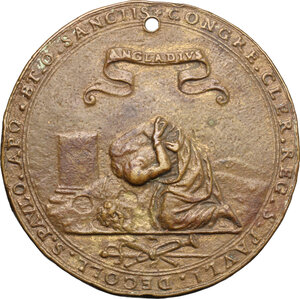 reverse: Paolo V (1605-1621), Camillo Borghese.. Medaglia 1606, per la posa della prima pietra della Chiesa di San Paolo Decollato a Bologna